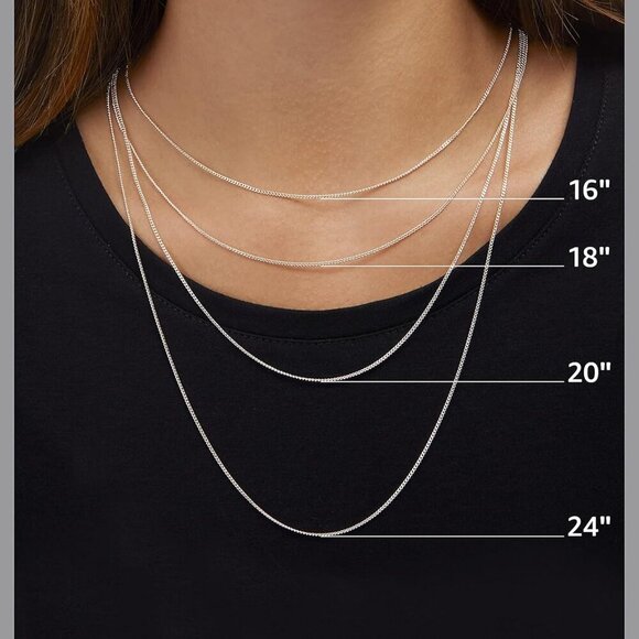 Sterling Silver Thin 0.8mm Box Chain Necklace | Available in Yellow Gold or Silv - Picture 5 of 5